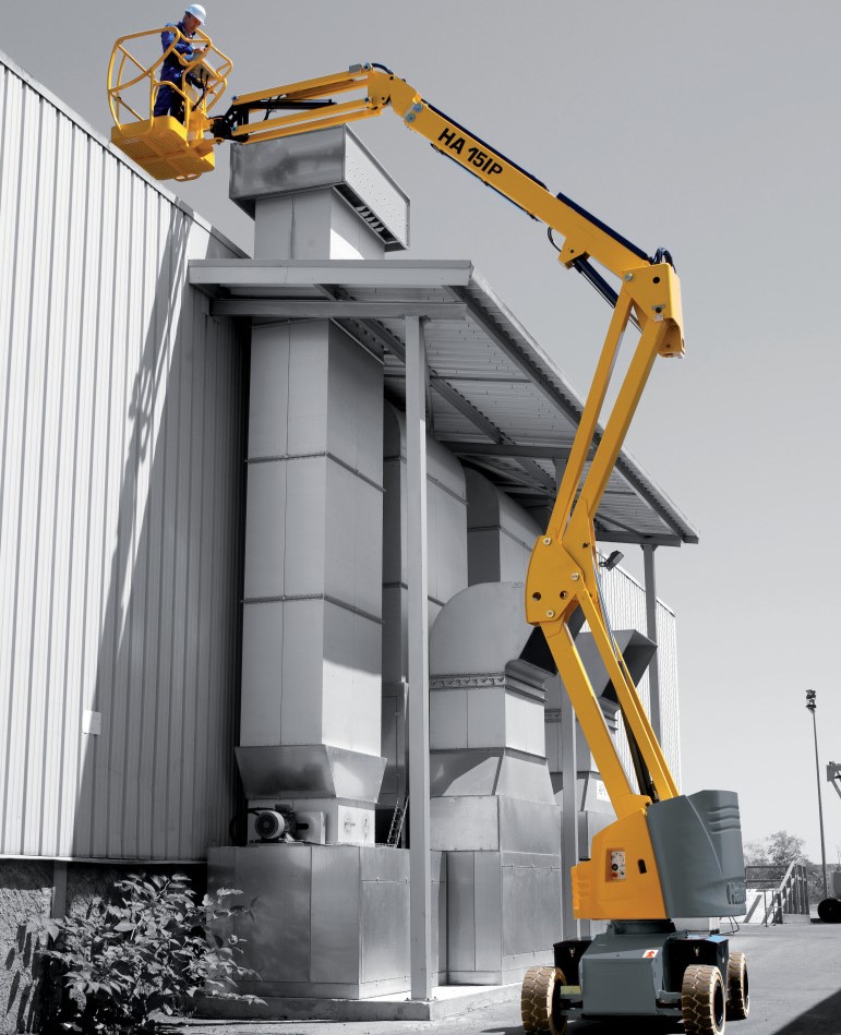 Hire 15m Articulated Boom Diesel/Electric Hybrid in the Channel Islands